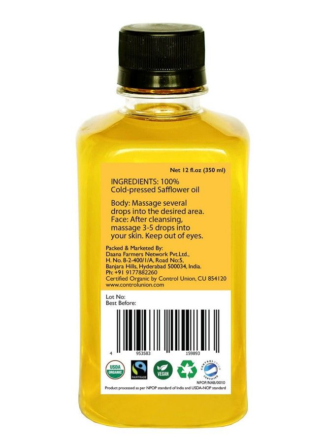 Daana زيت القرطم العضوي للبشرة: زيت بكر ممتاز معصور على البارد (12 أونصة سائلة) - Image 5