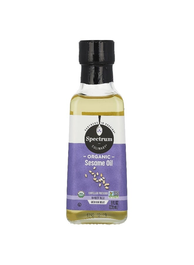 Spectrum Culinary Spectrum Culinary, Organic Sesame Oil, Unrefined , 8 fl oz (236 ml)  - Image 1
