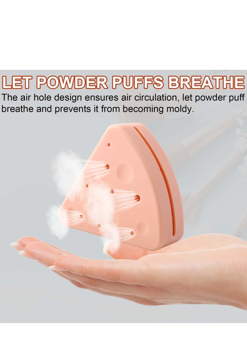 Silicone Powder Puff Case, Portable Cosmetic Blender Silicone Travel Drying Case, Beauty Egg Storage Box Powder Puff Container, Makeup Puff Protective Carrying Container Pink - Image 2