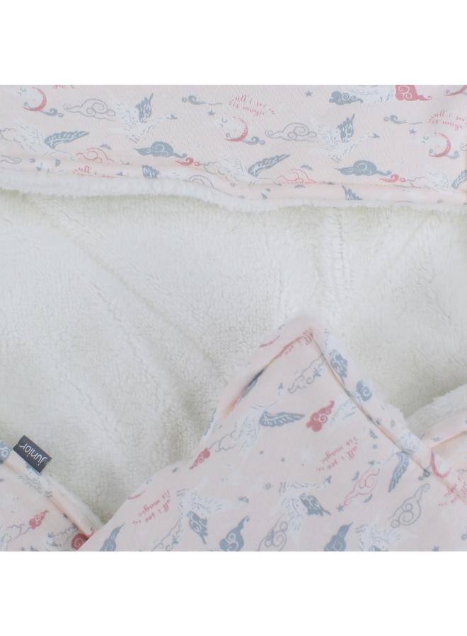 Junior Cotton Baby Blanket – Pink with Flamingo Design - Image 2