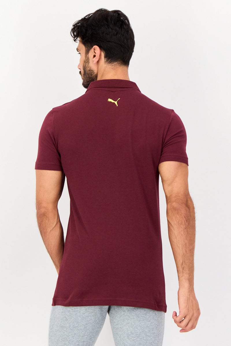 PUMA قميص بولو قصير الأكمام للرجال بتصميم نحيف، بورغندي - Image 2