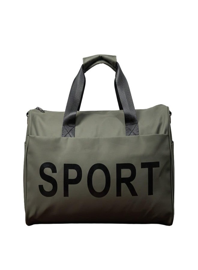 MERISH Duffel Bag, Olive Green with Black Handles, Gym Travel Bag with Adjustable Shoulder Strap - Image 2