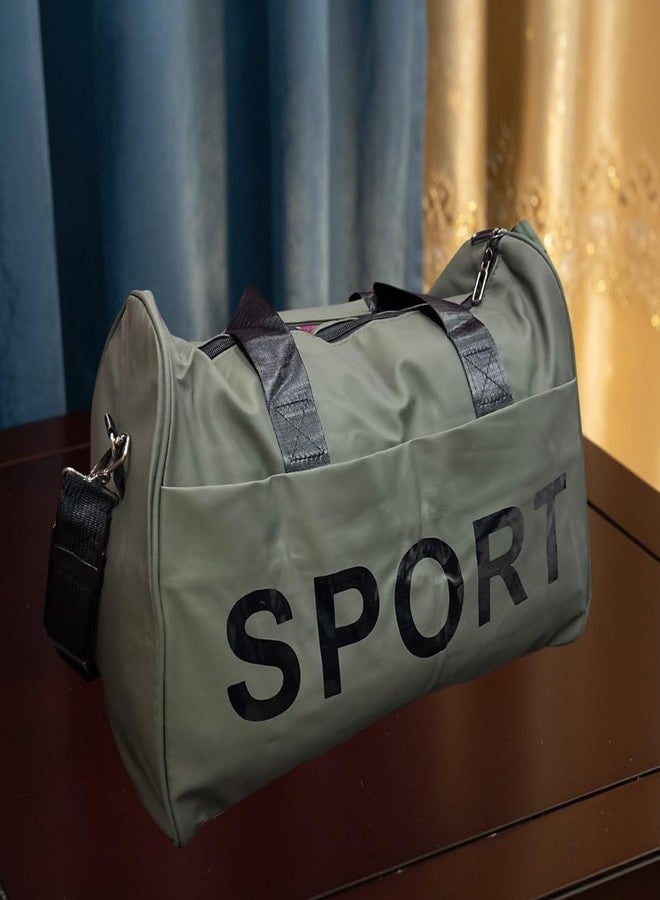 MERISH Duffel Bag, Olive Green with Black Handles, Gym Travel Bag with Adjustable Shoulder Strap - Image 5