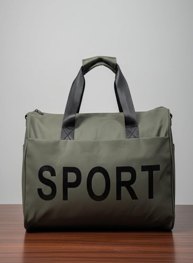 MERISH Duffel Bag, Olive Green with Black Handles, Gym Travel Bag with Adjustable Shoulder Strap - Image 3