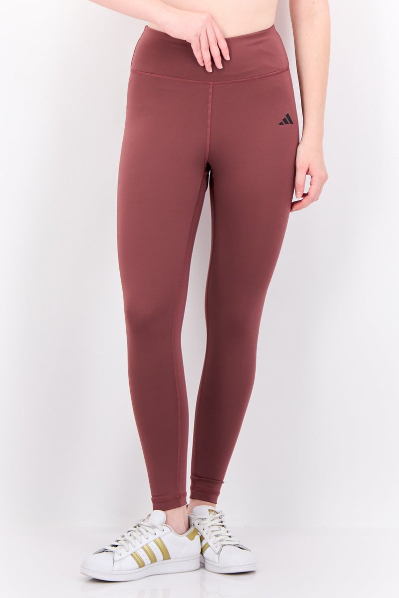 Adidas Women Tight Fit Brand Logo Training Leggings,  Deep Maroon - Image 1