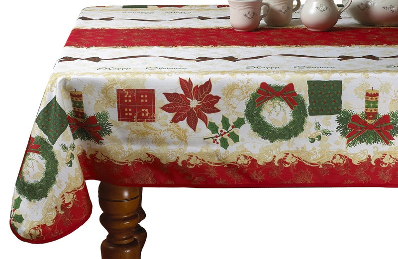 Seasonal Ribbons And Bows Vintage Lace Design 52 X 70 Oblong Rectangle Tablecloth