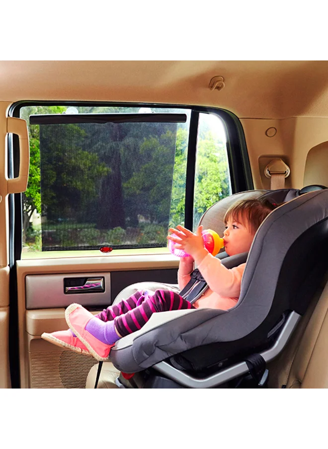 Munchkin Car Window Sun Shades Provides Maximum Uva Uvb Protection Safe View Premium Mesh And Heat Alert System, Black (Packaging May Vary)