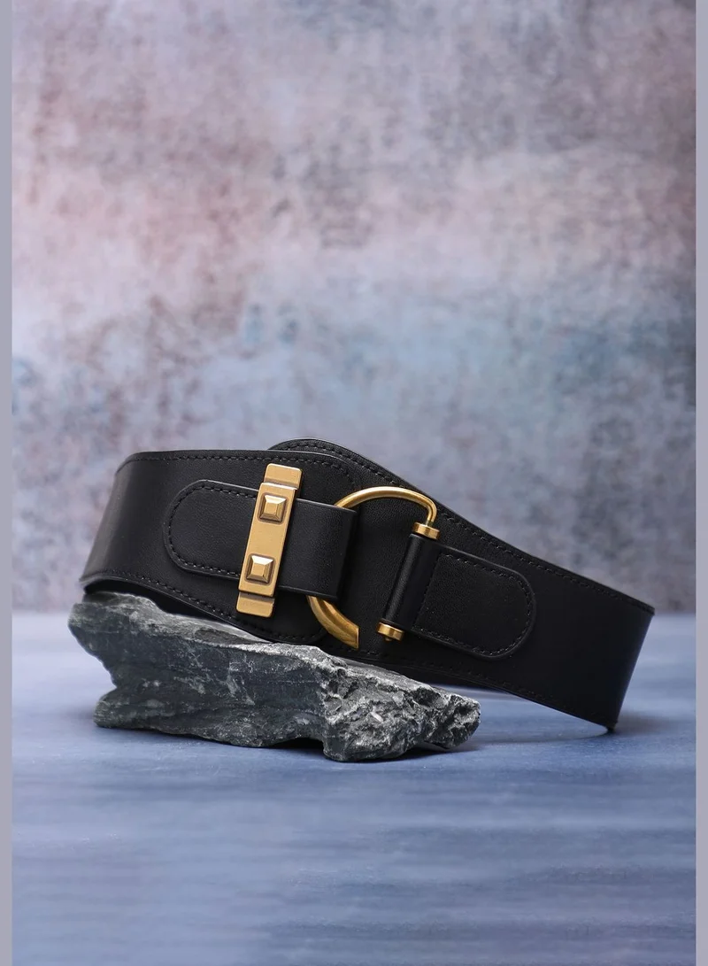 Haute Sauce Casual Solid Stretchable PU Leather Waist Belt For Women