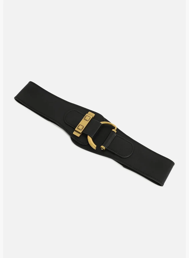 Haute Sauce Casual Solid Stretchable PU Leather Waist Belt For Women
