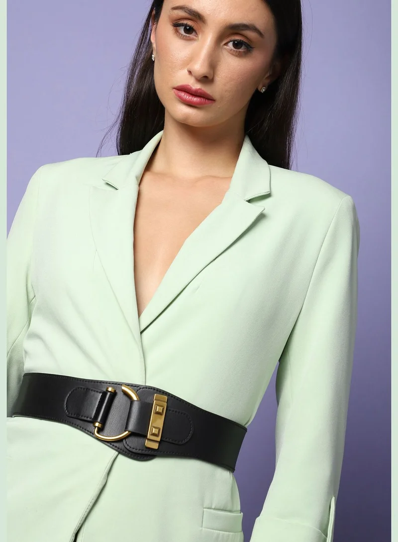 Haute Sauce Casual Solid Stretchable PU Leather Waist Belt For Women