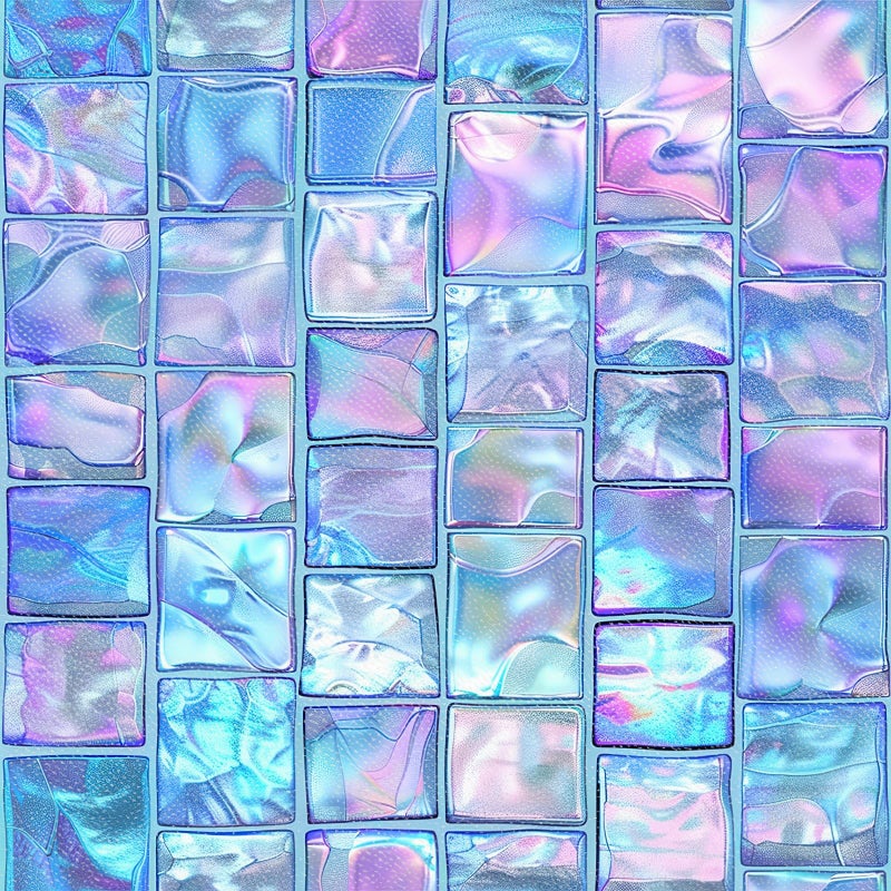 HOMETITUTE 10PCS 12x12 Inch Iridescent Glass Look Peel and Stick Floor Tiles Removable Self Adhesive PVC Vinyl Flooring Stickers Holographic Backsplash Tile Stickers for Bathroom Kitchen Decor - Image 1