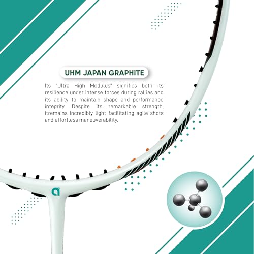 Apacs Z-Ziggler Reborn (Unstrung, 42 LBS High Tension) Max Energy & Power | Slim Shaft | Made in Vietnam | 100% Japanese Graphite Badminton Racket with Free Full Cover (White) - Image 2