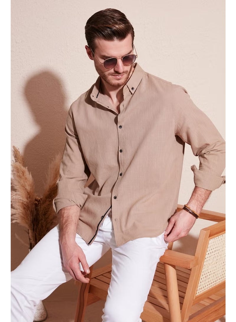Buratti Regular Fit Button Collar 100% Cotton Shirt Men's Shirt Cf20S111871 - Image 1
