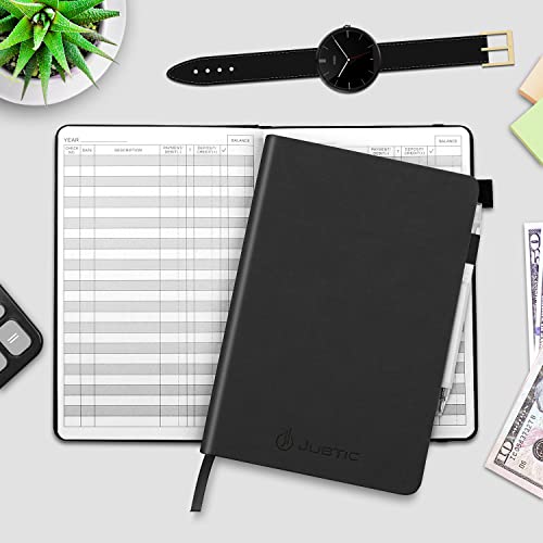 JUBTIC A5 Check Registers for Personal Checkbook, Ledger Transaction Registers Log Book for Small Business. Track Payments, Finances, Deposits, Debit Card and Bank Account - Black - Image 2