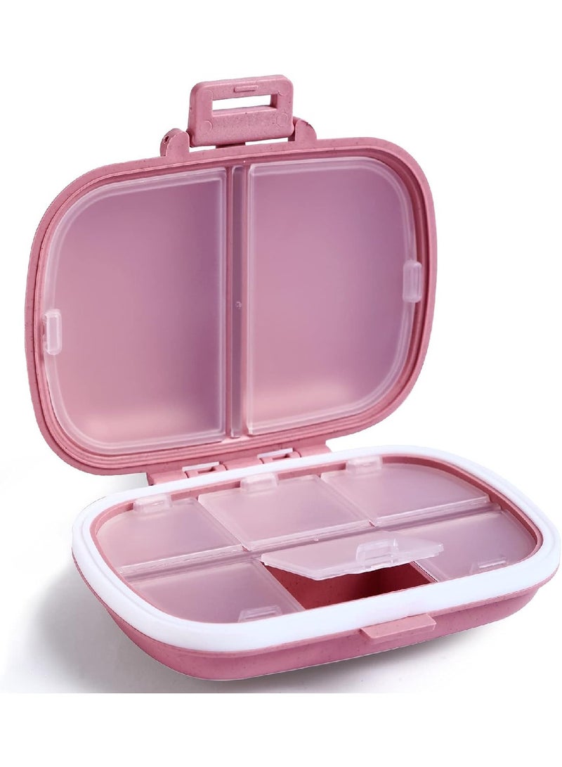 Generic 8 Compartments Portable Vitamin Daily Pill Box For Pocket Wallet Medication Organizer (Pink) - Image 1