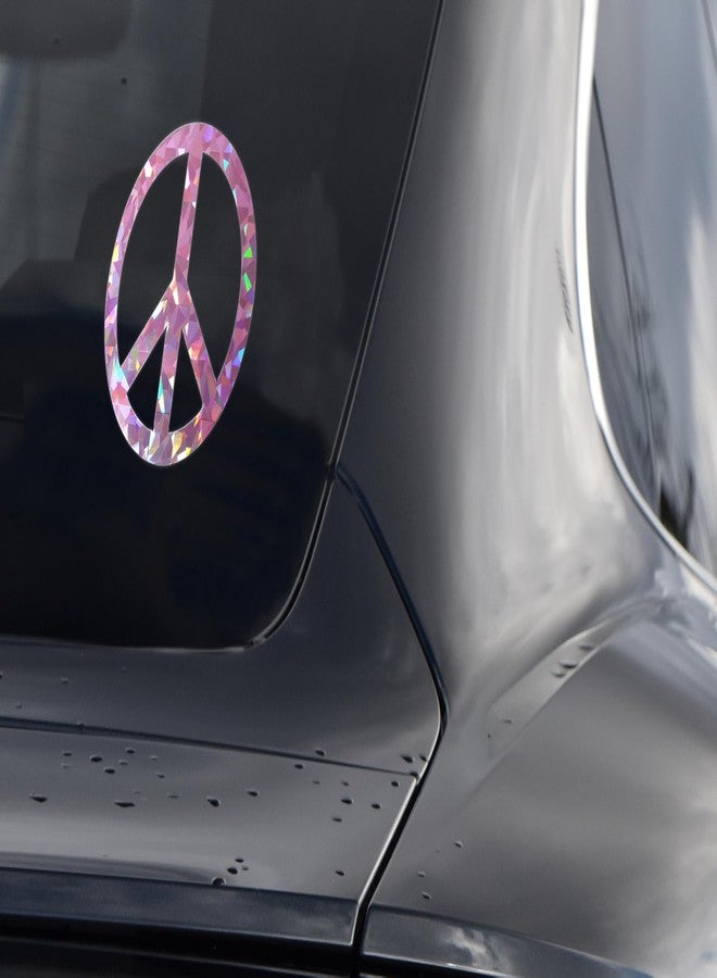 Elektroplate Pink Peace Sign Metallic Reflective Decal (3.25") | Premium Glossy All Weather Sticker for Car, Water Bottle, Laptop, Tablet, Cooler, Phone | Made in The USA - Image 2