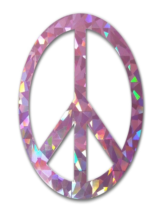 Elektroplate Pink Peace Sign Metallic Reflective Decal (3.25") | Premium Glossy All Weather Sticker for Car, Water Bottle, Laptop, Tablet, Cooler, Phone | Made in The USA - Image 1
