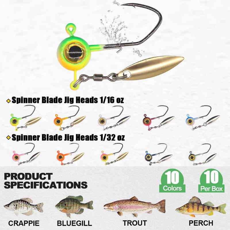 XFISHMAN Crappie Jigs and Lures Kit -135 & 40 Piece Set with Plastics, Jig Heads, Split-Tail Grub Baits - Perfect for Crappie Fishing, Panfish Lures - Image 4