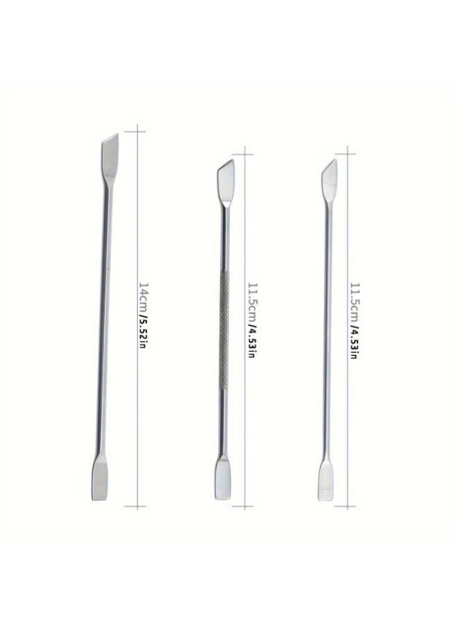 Rozino 3 PCS Set 410 Stainless Steel Double-Headed Nail Art Cuticle Pusher & Remover Tool - Image 4