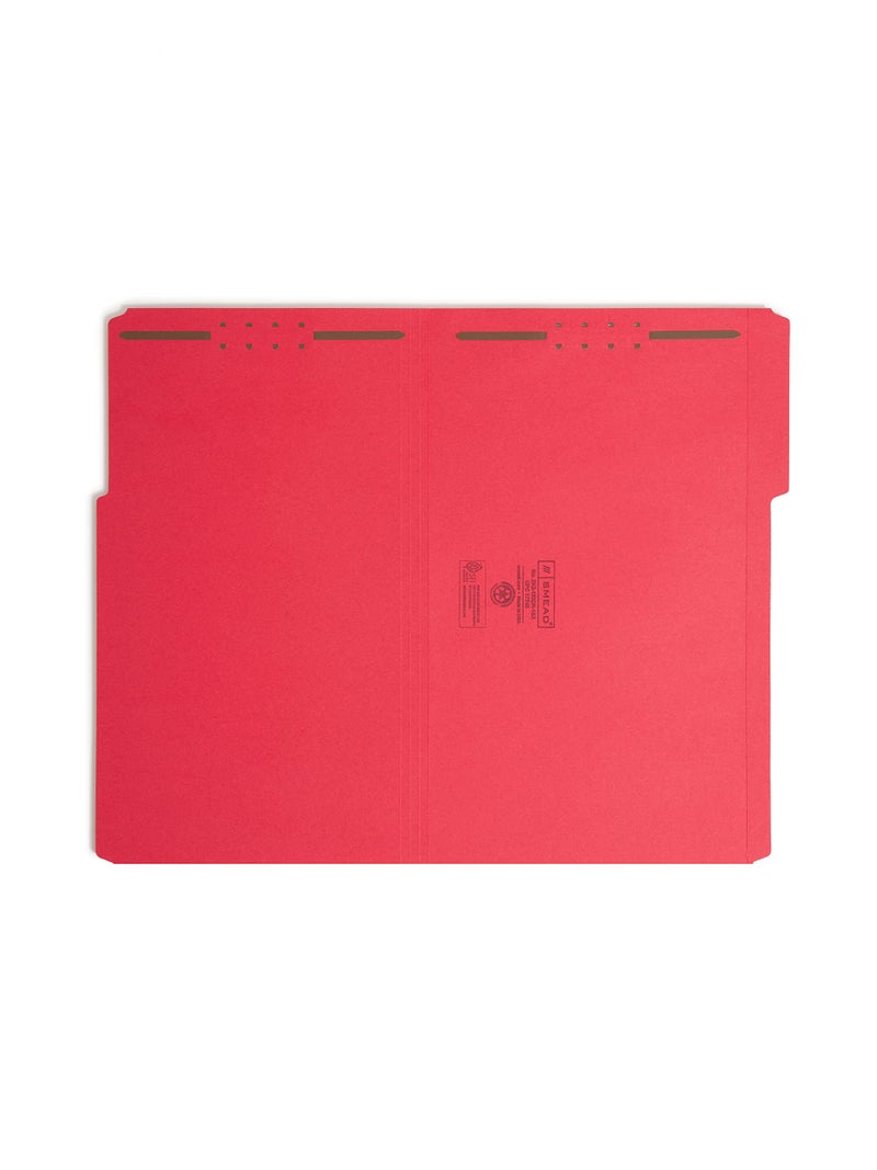 Smead Fastener File Folder, 2 Fasteners, Reinforced 1/3-Cut Tab, Legal Size, Red, 50 per Box (17740) (Pack of 1) - Image 2
