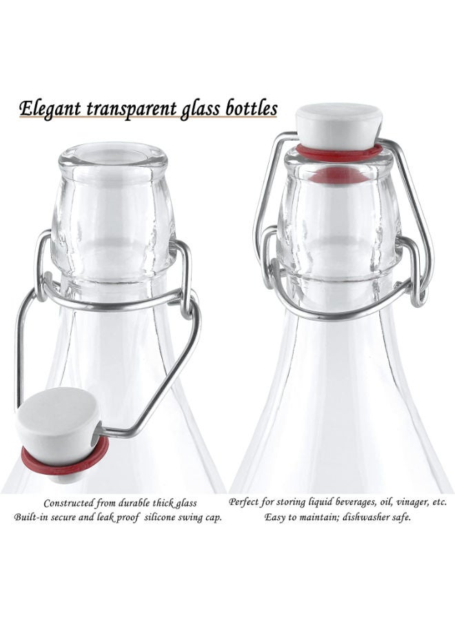 QUESERA Flip Top Glass Bottle Swing Top Brewing Bottle with Stopper for Beverages - Image 2