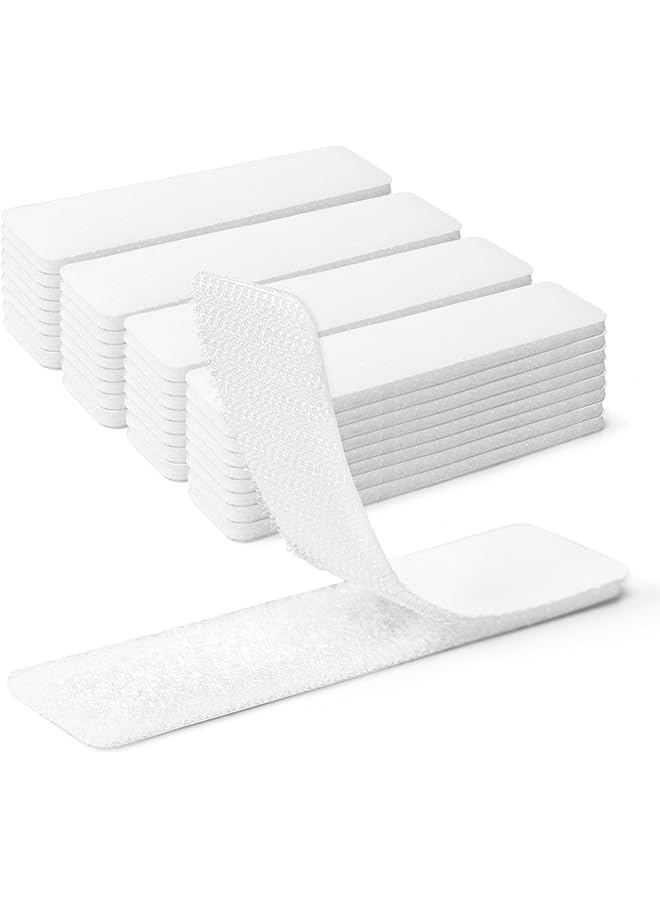PROMASS Hook and Loop Tape Sticky Back 16 Sets, 1 In.X 4 In. Double-Sided Adhesive Strip, White  - Image 1