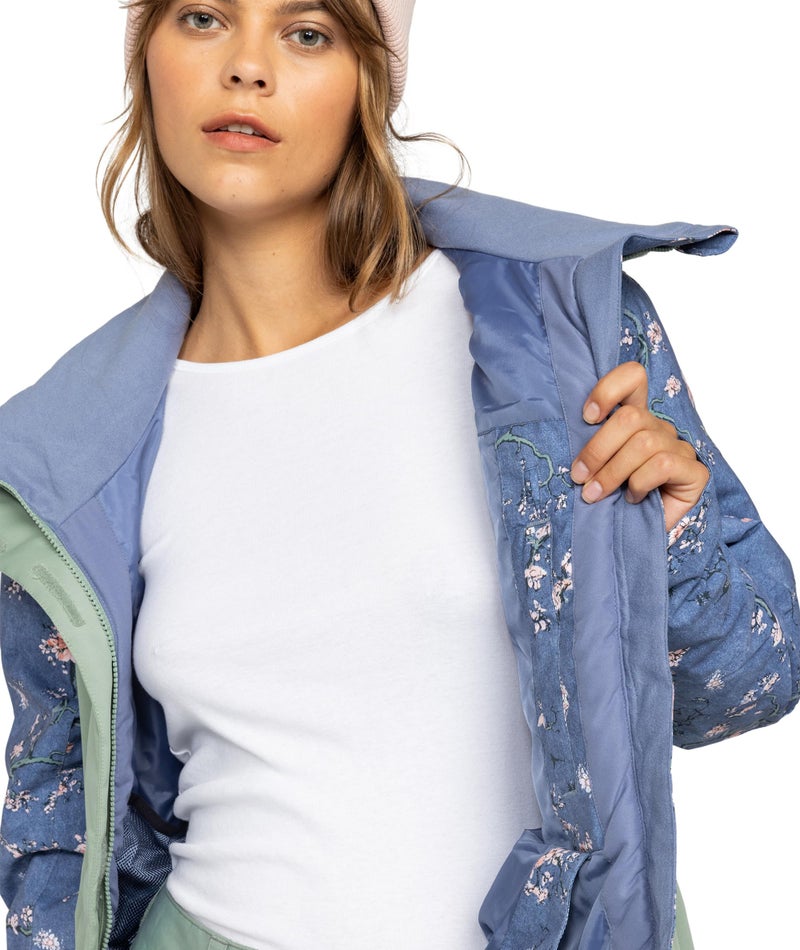 Roxy Women's Jetty Block Jacket – 10K Waterproof, Insulated Snow Jacket, PFAS-Free, Recycled Fabric, Blosson, Large - Image 2