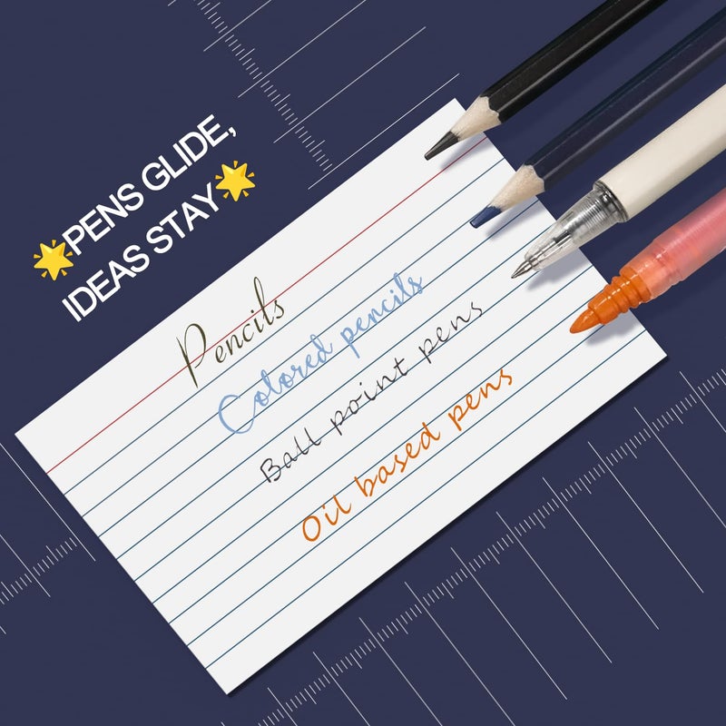 MSKKSM Index Cards 3x5 Inch - 300 Pack, Ruled Index Flash Cards for Studying, Lined Index Note Cards 3x5 Flashcards, Notecards 3 x 5 Lined Small Index Cards Ruled White 3x5 Cards for Office, School, Home - Image 5