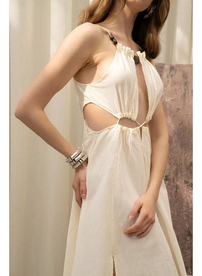 Bohemai  Bunina Tie-Back Yellow Long Dress with Bead Detail. for Women | Best Price UAE