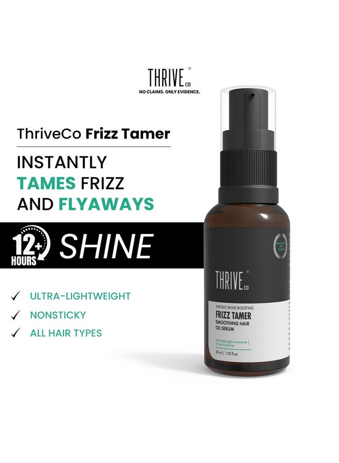 THRIVECO Frizz Tamer Smoothing Hair Oil Serum | For Smooth & Frizz-Free Hair | Gives Shine Up To 12 Hours | Hydrates Frizzy, Dry & Dull Hair | With Jojoba Oil, Mahua Oil | For Men & Women | 30Ml - Image 2