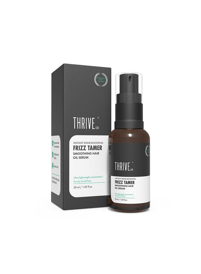 THRIVECO Frizz Tamer Smoothing Hair Oil Serum | For Smooth & Frizz-Free Hair | Gives Shine Up To 12 Hours | Hydrates Frizzy, Dry & Dull Hair | With Jojoba Oil, Mahua Oil | For Men & Women | 30Ml - Image 1