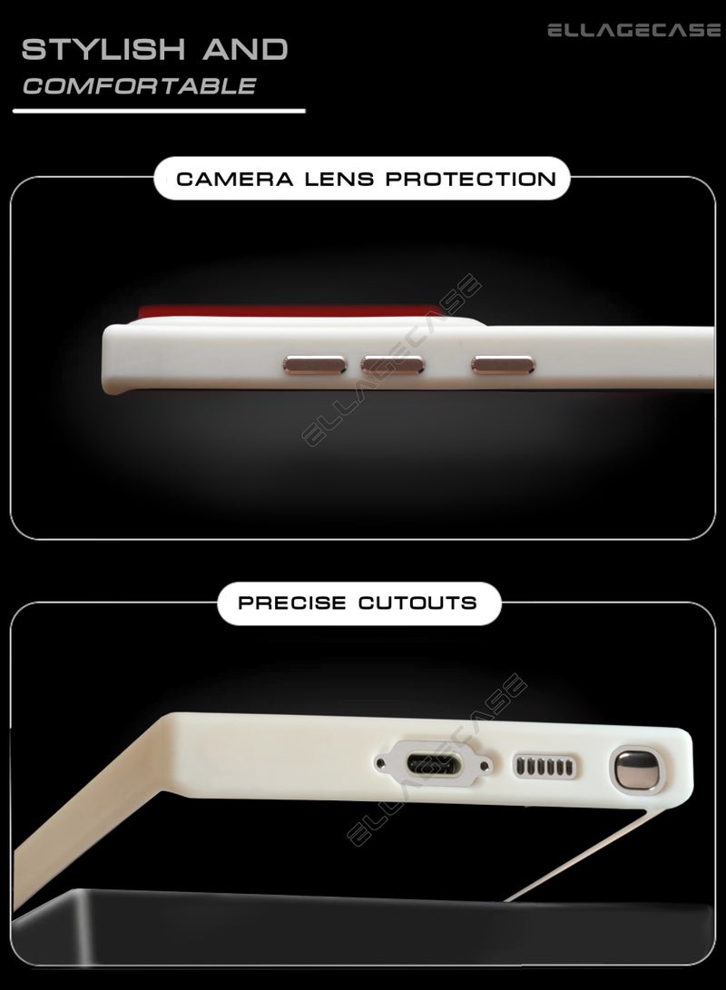 ELLAGECASE حافظة أنيقة بيضاء لهاتف سامسونج جالاكسي S24 ألترا، حماية كاميرا قوية، مضادة للصدمات، حماية معززة، متوافقة مع شحن MagSafe والشحن اللاسلكي - Image 5