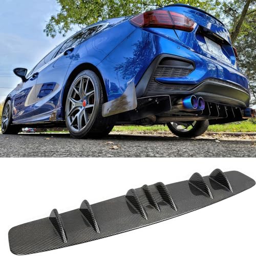 DREAMOTOR 33 Car Rear Bumper Lip Universal Rear Diffuser Shark Fin Style Bumper Wing Spoiler Splitter Spoiler Compatible with Honda Civic Accord Nissan Volkswagen Jetta adillac Audi Ford Chrysler - Image 1