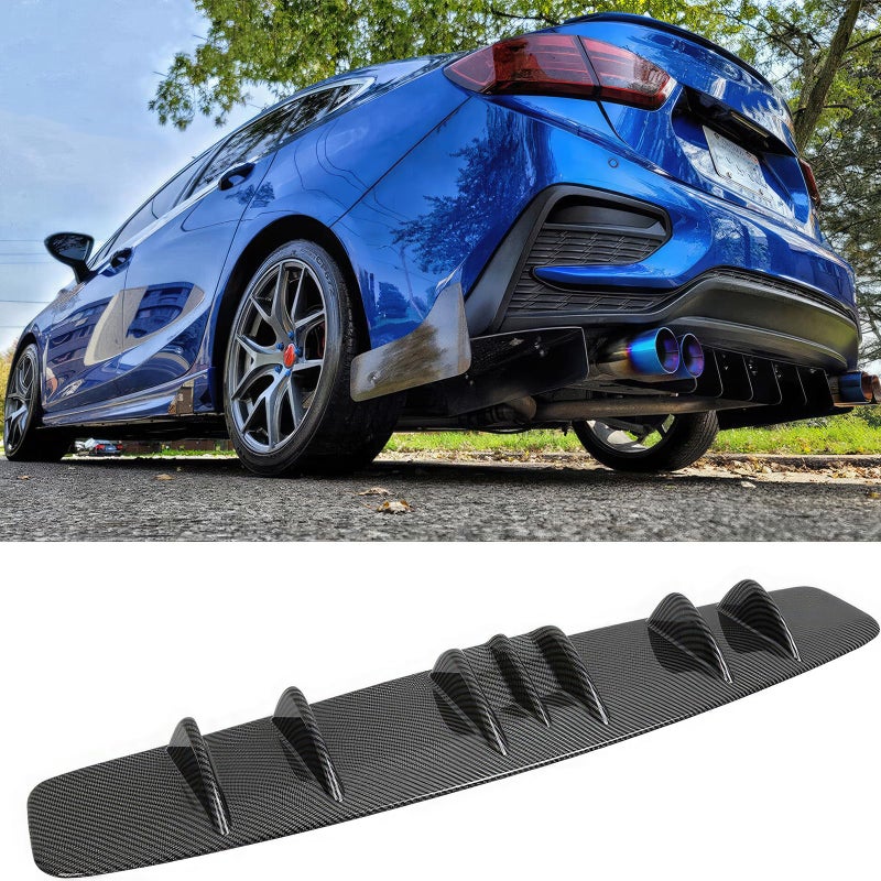 DREAMOTOR 33 Car Rear Bumper Lip Universal Rear Diffuser Shark Fin Style Bumper Wing Spoiler Splitter Spoiler Compatible with Honda Civic Accord Nissan Volkswagen Jetta adillac Audi Ford Chrysler - Image 3