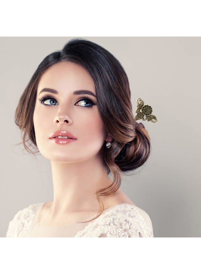 Tuparka 18 PCS Hair Sticks Vintage Hair Pins Chinese Women Hair Chopsticks Pins Retro Vintage Decorative for Hair Accessory（9 Design） (bronze) - Image 5
