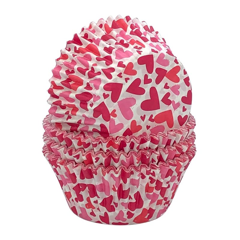 Huaswan Heart Cupcake Liners Paper Standard Baking Cups for Valentine's Day and Wedding, 100-Count - Image 1
