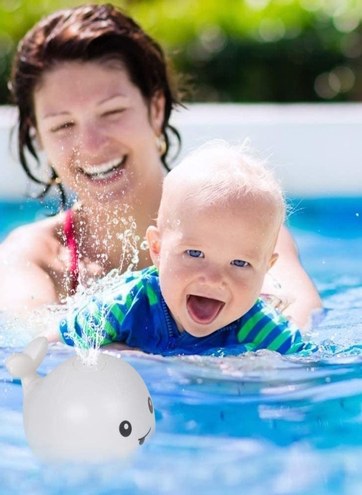 Baby Bath Toys, Fountain Light Up Whale Baby Pool Toddlers Toy with LED Light Whale Spray Water Toy for Kids, Induction Sprinkler Bathtub Toys Bathroom Shower Swimming Pool Outdoor Water Toy (White) - Image 5