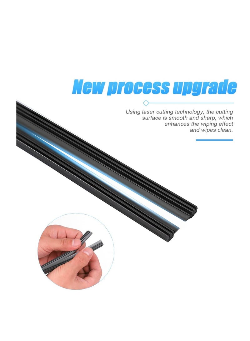 Zikra 4 Pieces Windshield Wiper Blades Refills DIY Adjustable Car Windscreen Wiper Rubber Strip Frameless Window Boneless Insert Silicone Strips Auto Universal Accessories for Most Vehicles (16 Inches) - Image 2