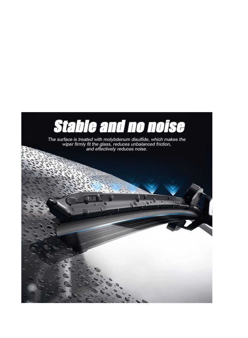 Zikra 4 Pieces Windshield Wiper Blades Refills DIY Adjustable Car Windscreen Wiper Rubber Strip Frameless Window Boneless Insert Silicone Strips Auto Universal Accessories for Most Vehicles (16 Inches) - Image 4