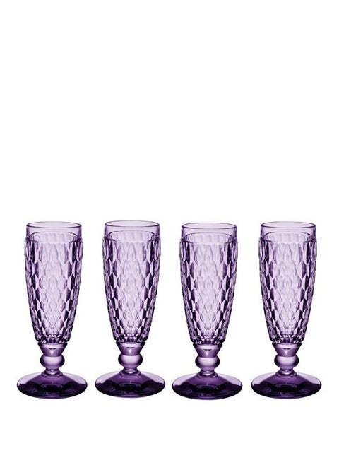 4 Pieces Boston Lavender flute Glass Sets