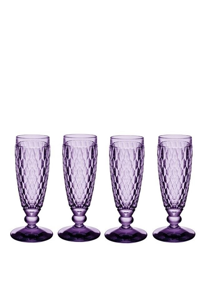 4 Pieces Boston Lavender flute Glass Sets