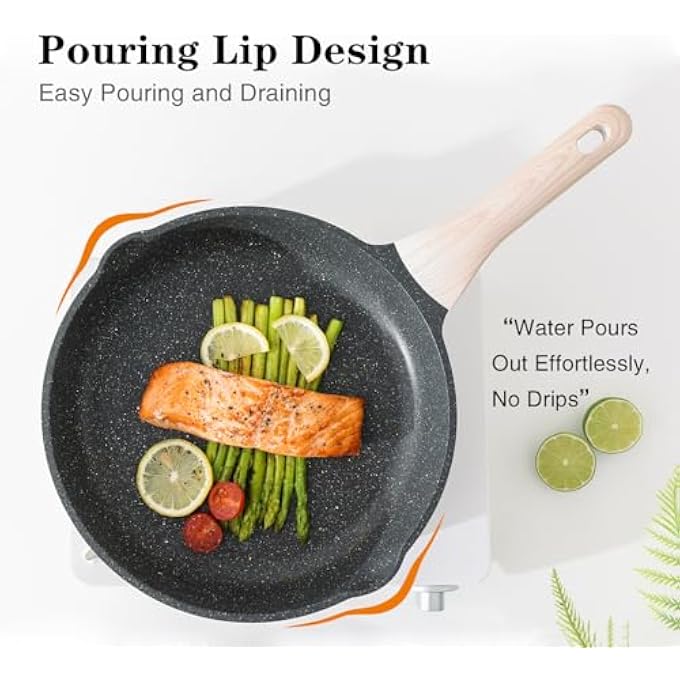 Unity Nonstick Frying Pan Set With Lids 3 Piece Skillet Set Healthy Induction Cooking Pan StayCool Handle Compatible With All Stovetops Pfoa Free 8 95 11 Inch - Image 4