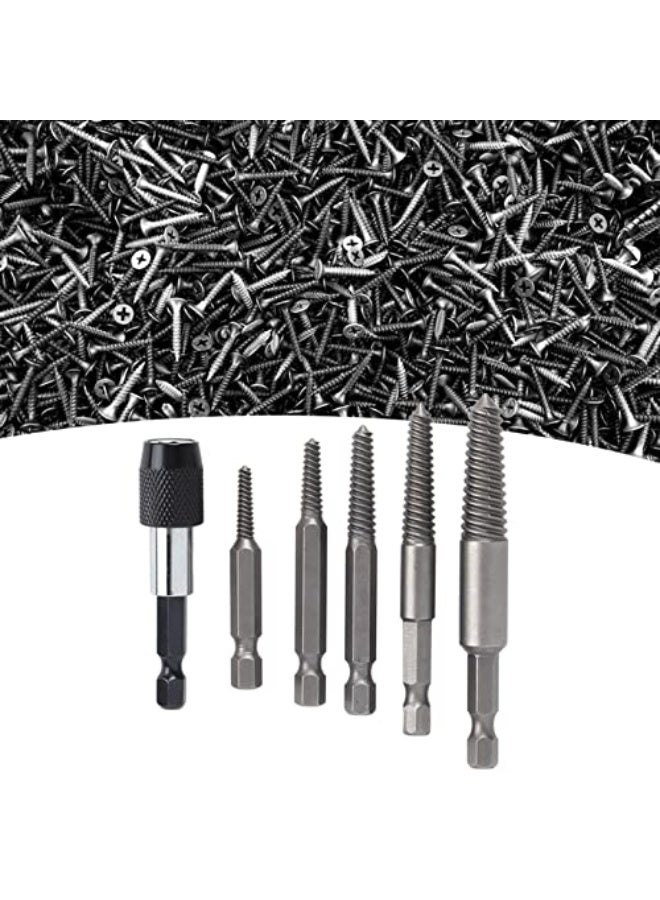6 Pcs Headless Screw Extractor Set, Hex Shank Pinion Wire Stripper Tool For Woodworking, Versatile Screw Removal Kit For Carpenter Enthusiasts - Image 5