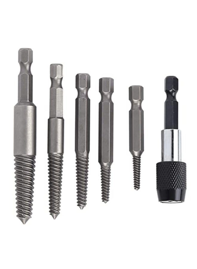 6 Pcs Headless Screw Extractor Set, Hex Shank Pinion Wire Stripper Tool For Woodworking, Versatile Screw Removal Kit For Carpenter Enthusiasts - Image 1