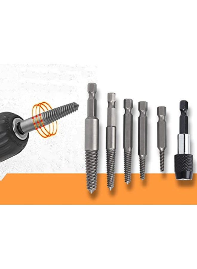 6 Pcs Headless Screw Extractor Set, Hex Shank Pinion Wire Stripper Tool For Woodworking, Versatile Screw Removal Kit For Carpenter Enthusiasts - Image 2