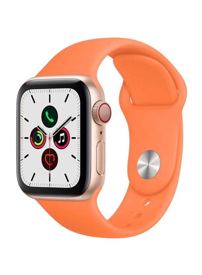 اليشمك سوار بديل لساعات أبل سيريز 5/4/3/2/1 مقاس 40/38 مم برتقالي فيتامين/ فضي - Image 1