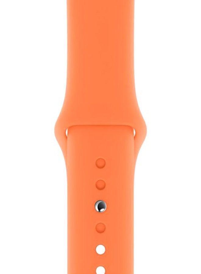 اليشمك سوار بديل لساعات أبل سيريز 5/4/3/2/1 مقاس 40/38 مم برتقالي فيتامين/ فضي - Image 3