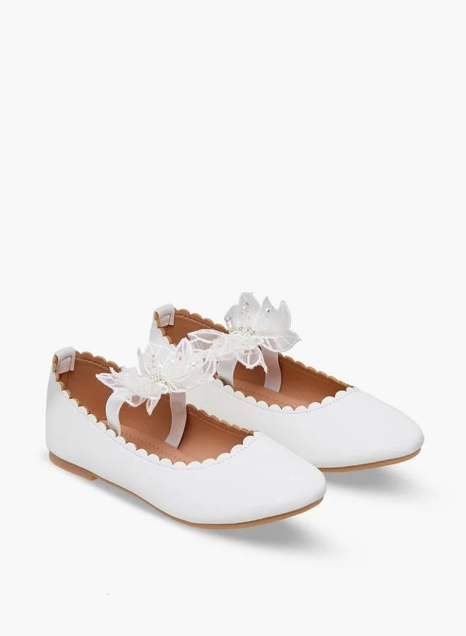 فلورا بيلا من شو إكسبرس Flora Bella Girls Flower Embellished Ballerina Shoes