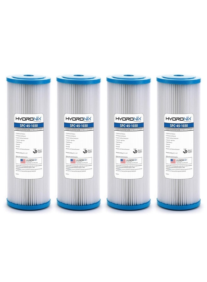 Hydronix SPC-45-1030 R30-BB & RS6 Compatible Whole House Sediment Pleated Water Filter Washable and Reusable 4.5 x 10-30 Micron - 4 Pack - Image 1