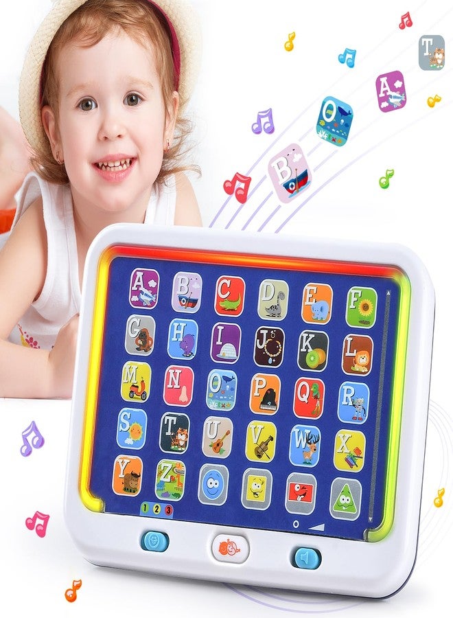 PLAY Spanish & English Learning Tablet for Toddlers 1-3, Kids Bilingual Interactive Alphabet ABC Letters, Words, Color Learning Toys Tablets, Educational Toy for 2+ Year Old Kids Babies 18 Month+ - Image 1